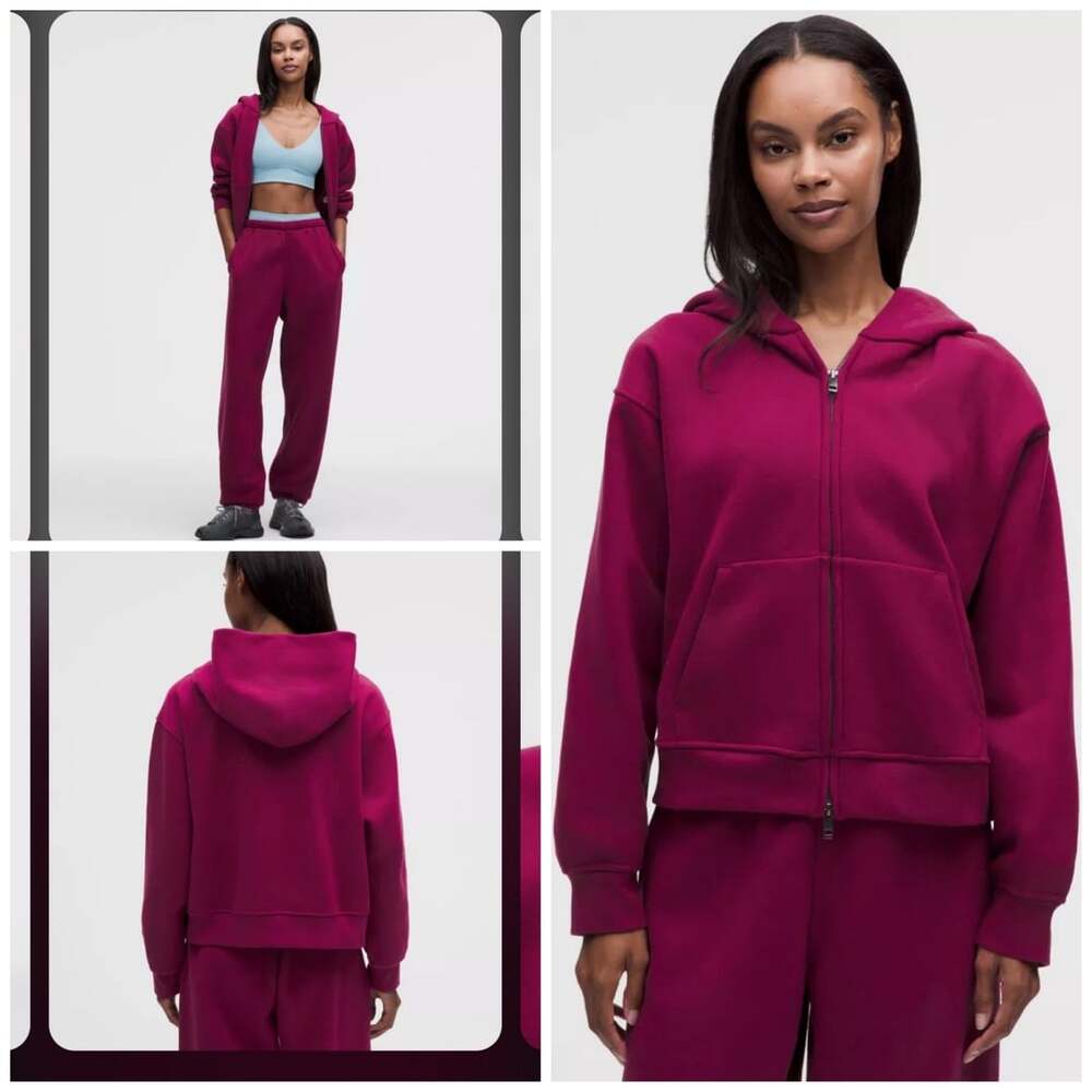 Lululemon Steady State SuperLoft Full Zip Hoodie Size XL Raspberry Rave